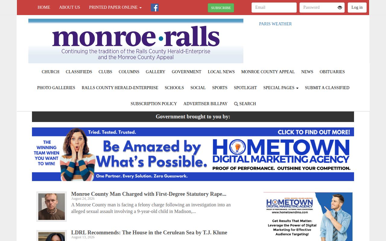 Monroe-Ralls Perry local news source for Perry arrest-record context